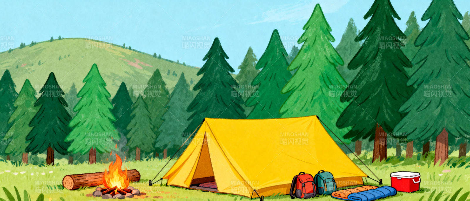 森林露营美景图片