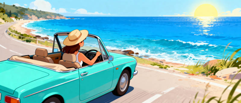 海边驰骋的夏日时光图片