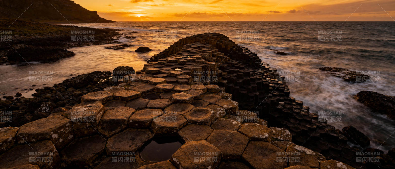 巨人之路日落美景图片