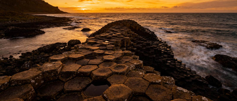 巨人之路日落美景图片