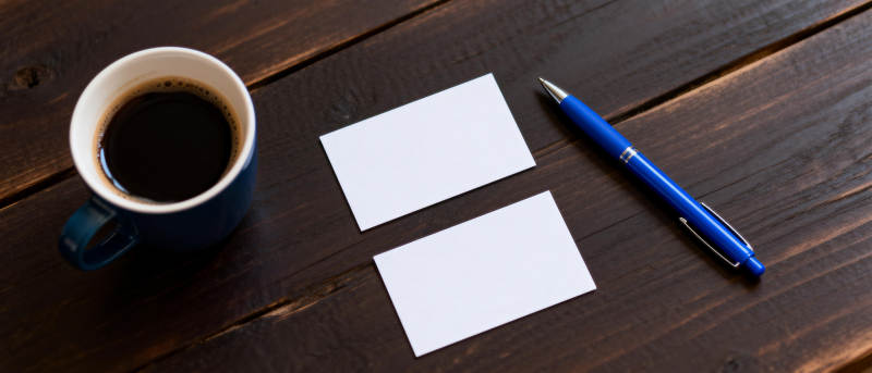 咖啡笔与名片图片
