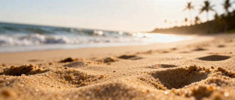 沙滩上的足迹图片