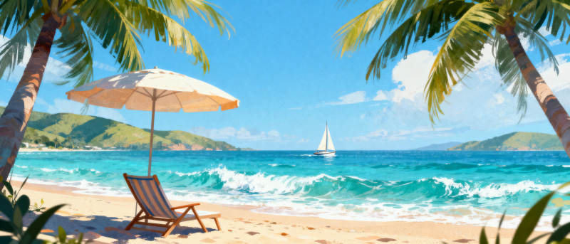 热带海滩风光图片