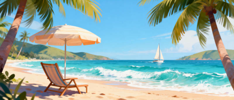 热带海滩风光图片