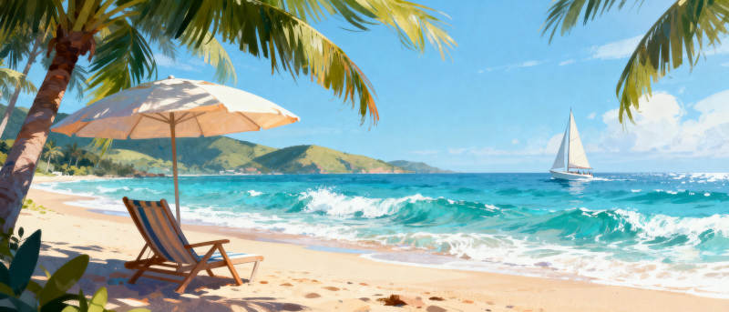 热带海滩风光图片