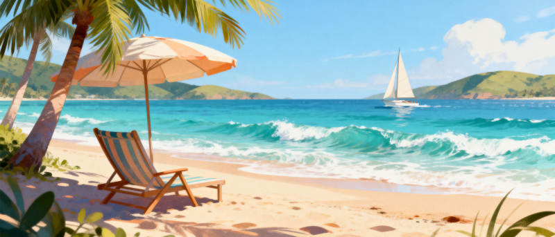 热带海滩风光图片