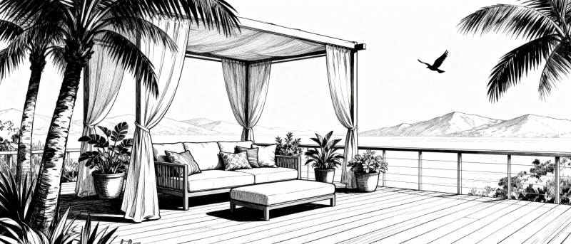 热带露台风光图片