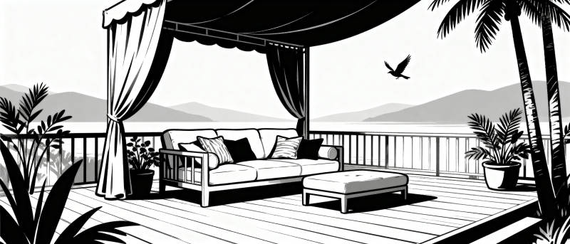 热带露台静谧时光图片