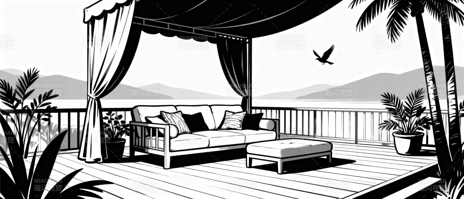 热带露台静谧时光图片