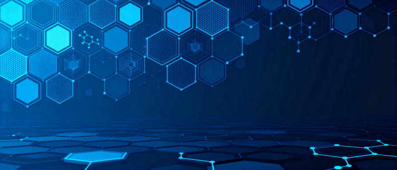 科技蓝调六边形图片