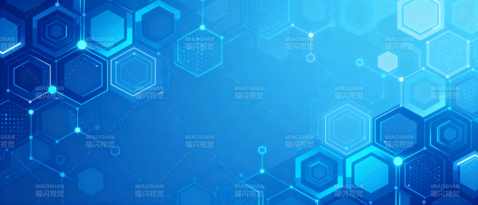 科技蓝六边形背景图片