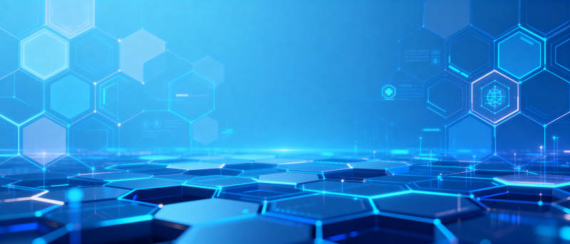 科技蓝光六边形图片