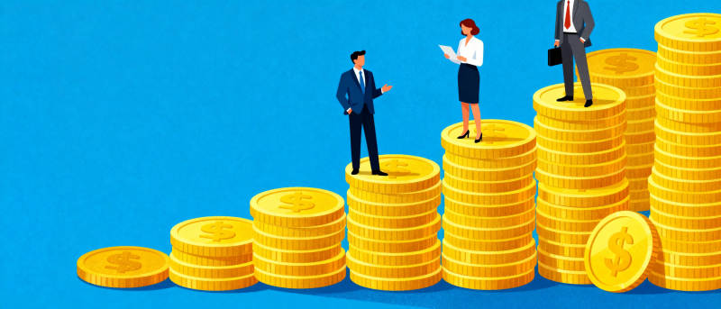 财富阶梯上的职场人图片