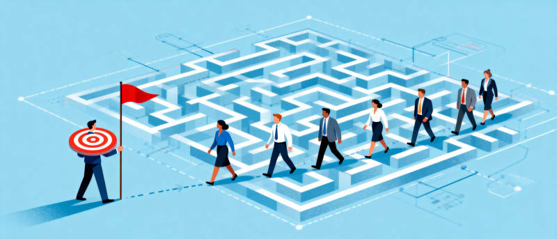 迷宫中的团队协作图片