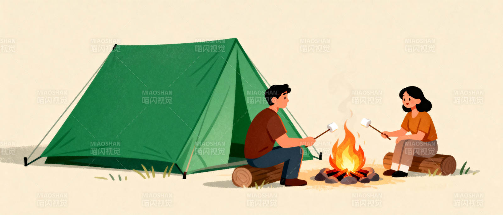 篝火旁的露营时光图片