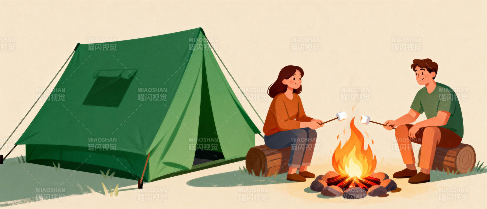 篝火旁的露营时光图片