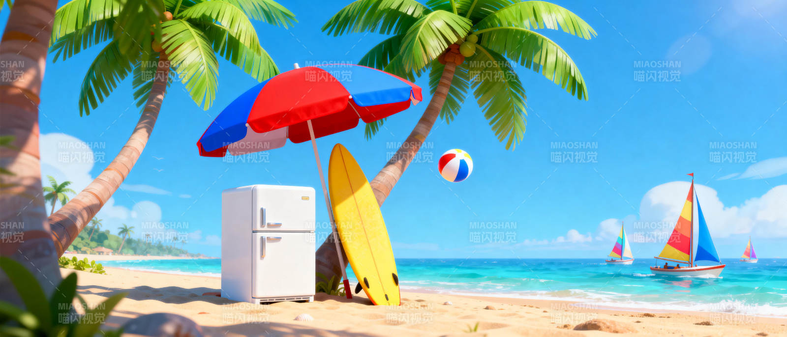 海滩上的清凉时光图片