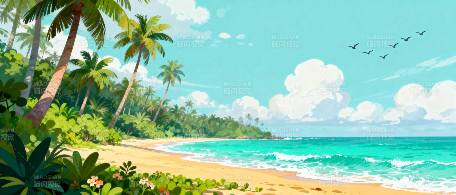 热带海滩风光图片