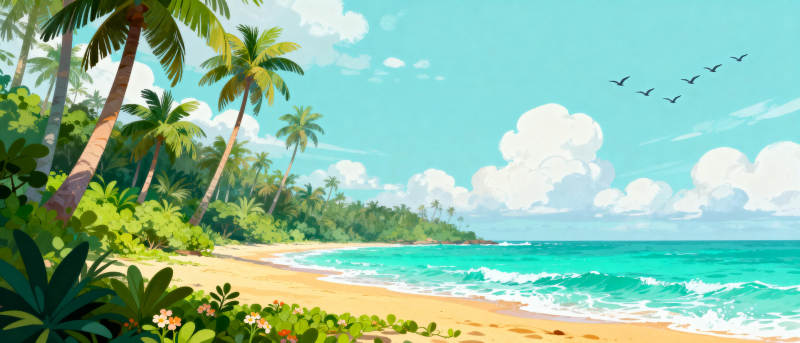 热带海滩风光图片