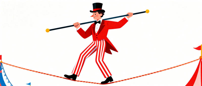 杂技演员走钢丝图片