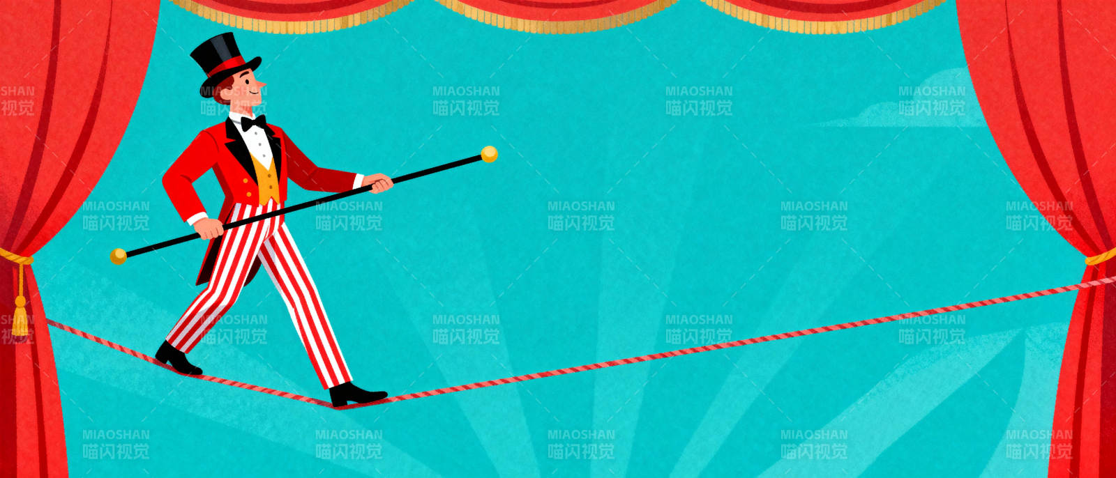 杂技演员走钢丝图片