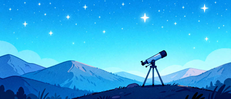 星空下的望远镜图片