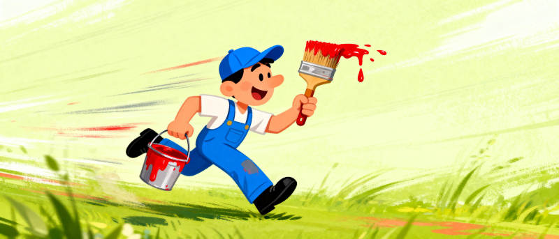 油漆工奔跑图片