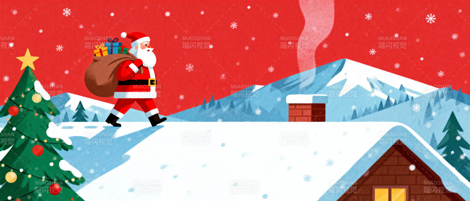 圣诞老人送礼图片