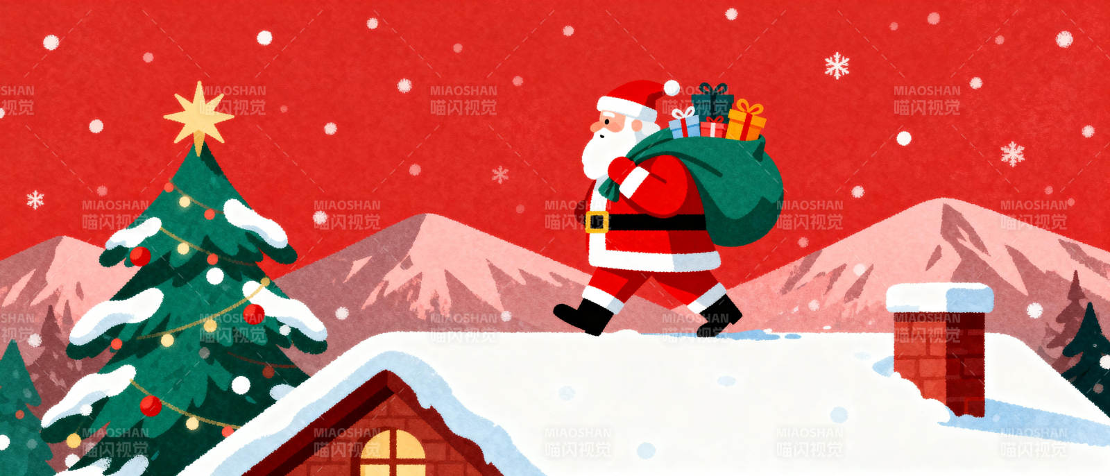 圣诞老人送礼图片