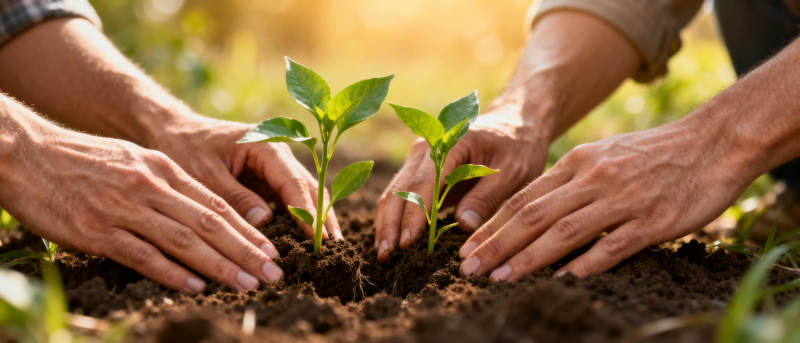 携手种下希望图片