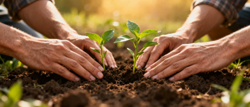 携手种下希望图片