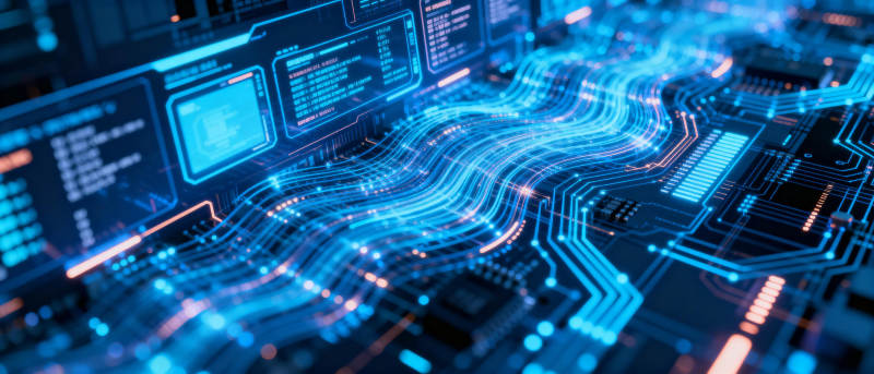 科技电路蓝光流动图片