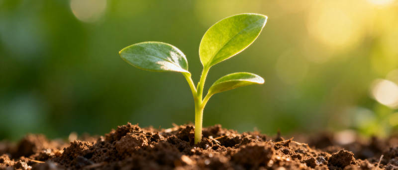 新芽破土而出图片