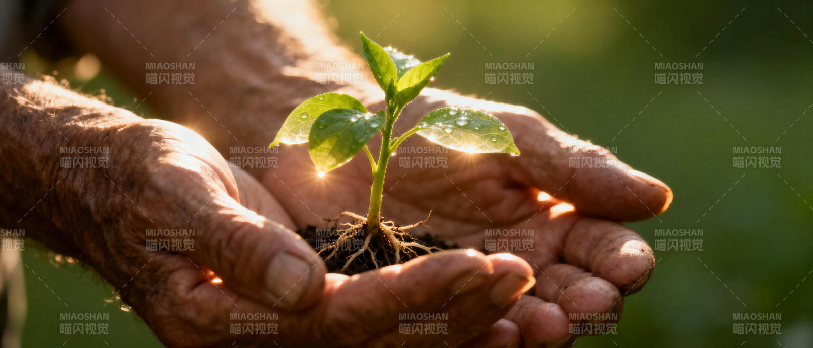 双手托起新芽图片