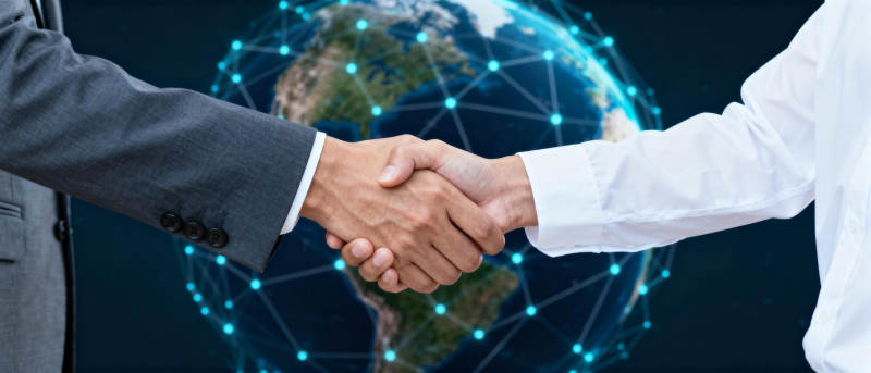 全球合作握手图片