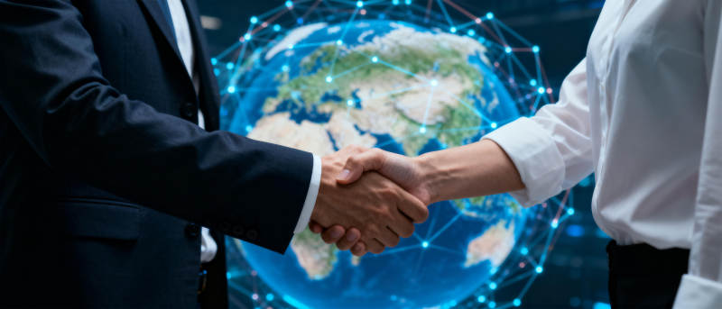 全球合作握手图片