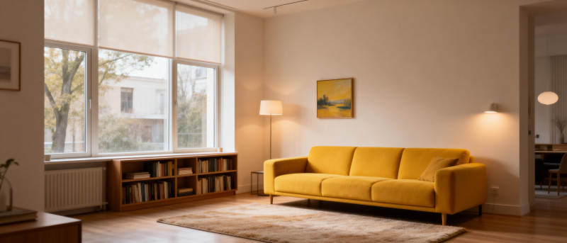 温馨黄色客厅图片