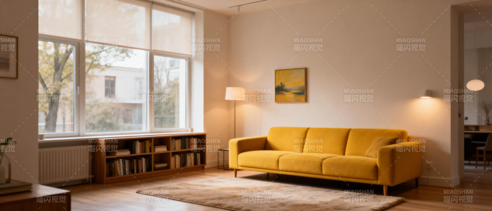 温馨黄色客厅图片
