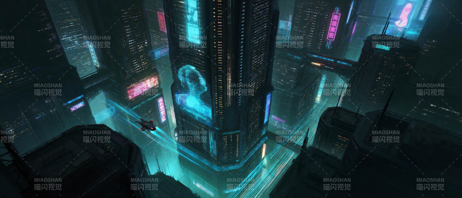 霓虹都市夜景图片