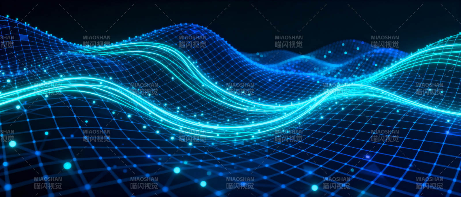 蓝色波浪科技感图片
