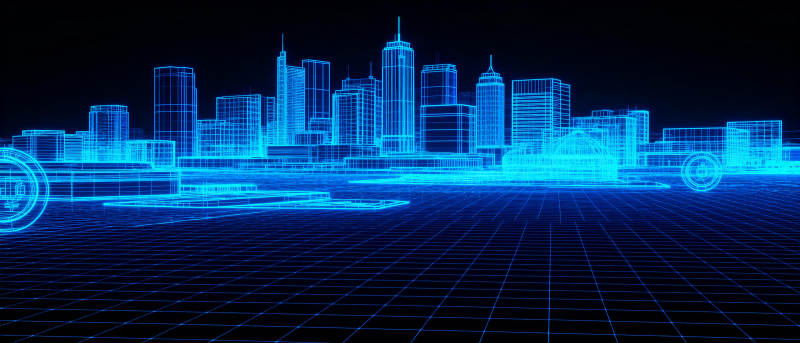 未来城市蓝光图图片