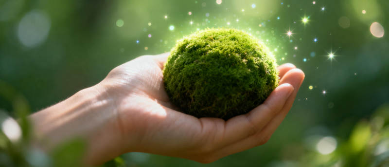 掌中绿意 自然之光图片