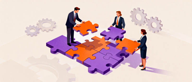 团队协作拼图图片