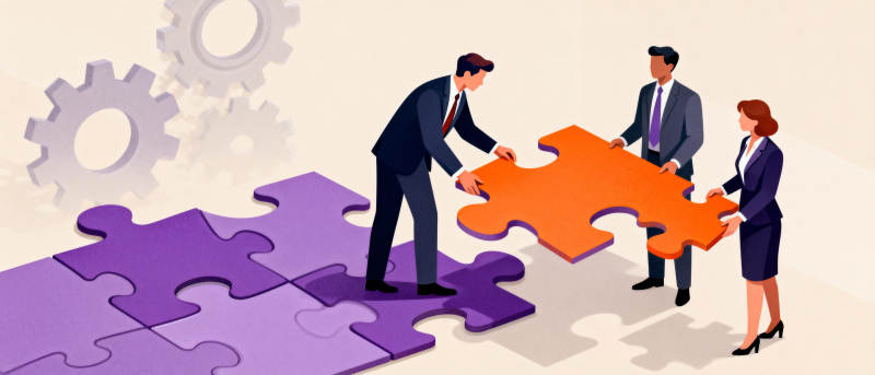 团队协作拼图图片