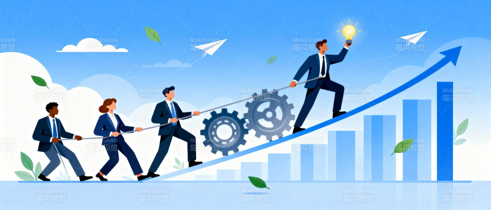 团队协作共攀高峰图片