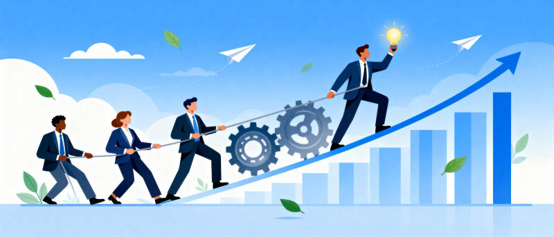 团队协作共攀高峰图片