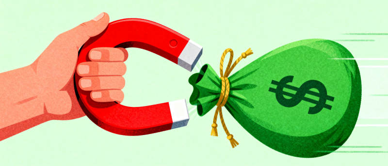 磁铁吸钱袋图片