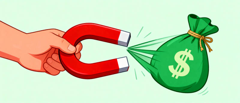 磁铁吸钱袋图片