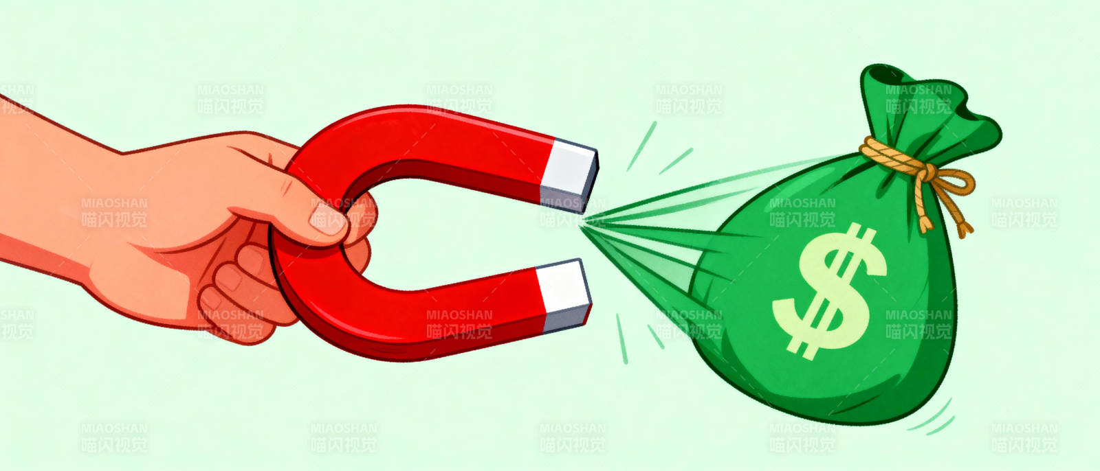 磁铁吸钱袋图片