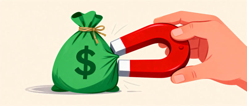 磁铁吸钱袋图片